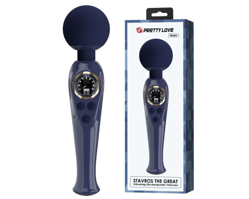 Темно-синий жезловый вибратор Skyler - 22,4 см.