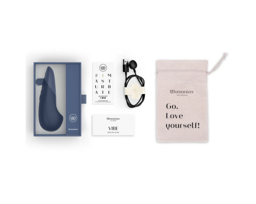 Темно-синий клиторальный вибратор Womanizer Vibe