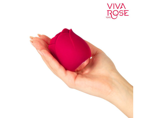 Малиновый вибростимулятор в форме бутона розы