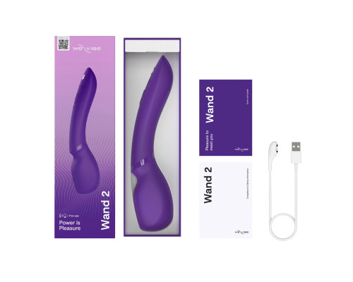 Фиолетовый жезловый вибратор We-Vibe Wand 2 - 27,3 см.