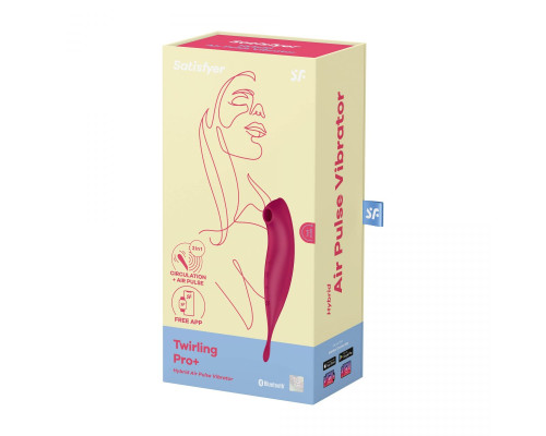 Малиновый вибромассажер Twirling Pro+