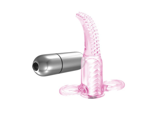 Насадка на палец в виде вибромассажера с щёточкой