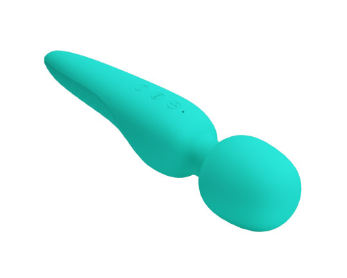 Бирюзовый wand-вибратор Meredith