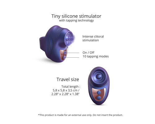 Синий клиторальный стимулятор на палец Kisscool