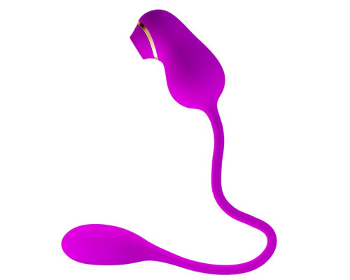 Лиловый вакуумный клиторальный стимулятор Kama с виброяйцом