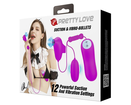 Лиловый вакуумный стимулятор клитора с виброяйцом