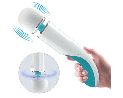 Белый wand-вибратор Azlins - 24 см.