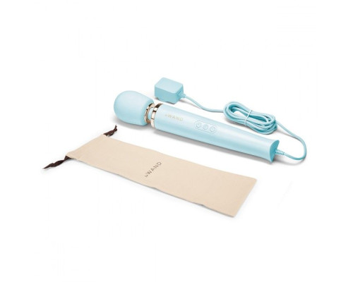 Голубой проводной вибромассажер Le Wand Sky Blue с 10 скоростями