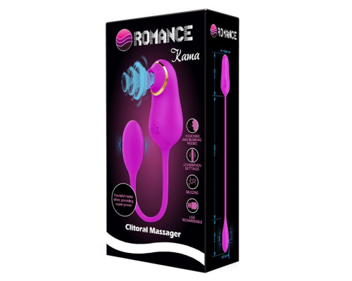 Лиловый вакуумный клиторальный стимулятор Kama с виброяйцом