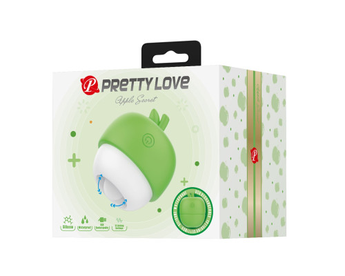 Зеленый клиторальный стимулятор в форме яблочка Apple Secret