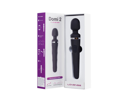 Черный вибромассажер Lovense Domi 2 - 23,3 см.