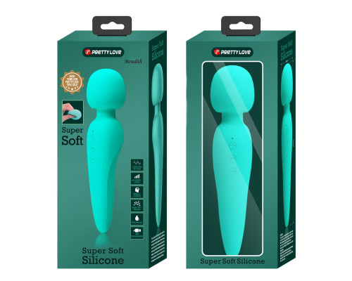 Бирюзовый wand-вибратор Meredith