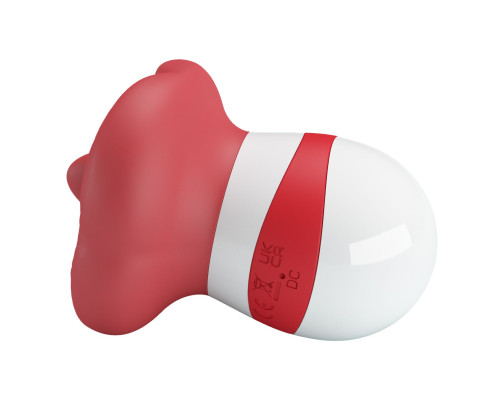Красно-белый клиторальный стимулятор в форме рта Mina