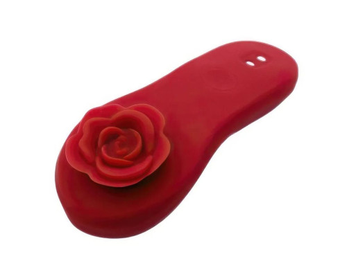 Красный вибратор в трусики Funtown Caleo с магнитным держателем-розой