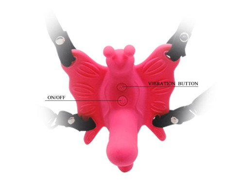 Стимулятор клитора  бабочка  на ремешках с вибрацией