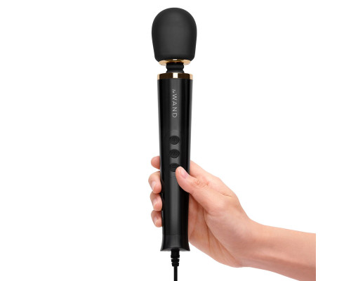 Черный проводной вибратор Le Wand Petite Vibrating Massager - 25 см.