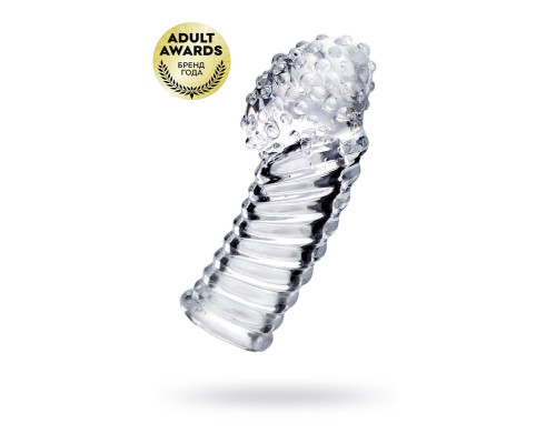 Прозрачная рельефная насадка на палец Dale - 8,5 см.