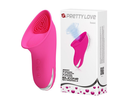 Розовый клиторальный вакуумный вибромассажер Isaac