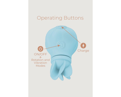 Голубой стимулятор клитора с 5 насадками Caress