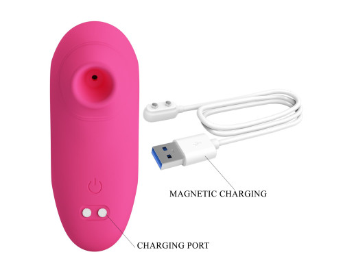 Розовый вакуумный клиторальный массажер Arila