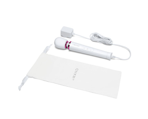 Белый проводной вибратор Le Wand Petite Vibrating Massager - 25 см.