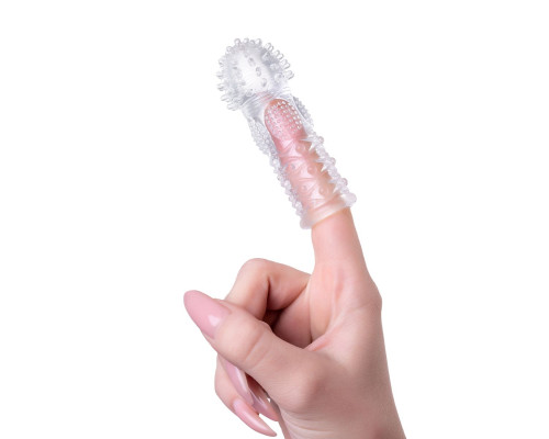 Прозрачная рельефная насадка на палец Hicks - 8,5 см.