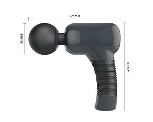 Темно-серый клиторальный вибромассажер Magic Gun - 19,9 см.