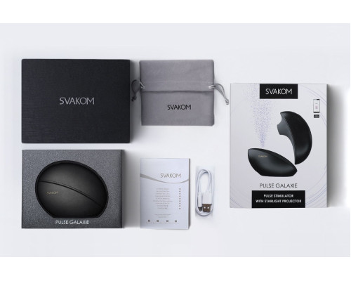 Черный вакуум-волновой стимулятор Pulse Galaxie с проекцией звёздного неба