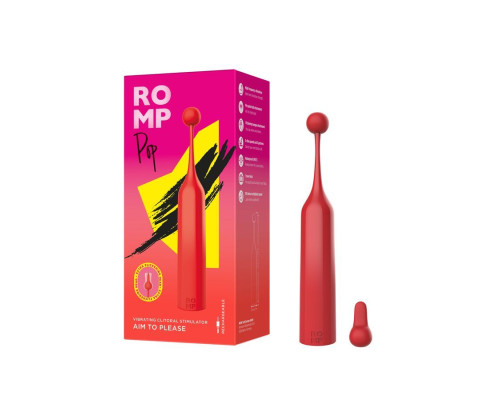 Красный клиторальный стимулятор Romp Pop