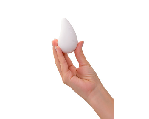 Белый вибромассажер в форме капли Dew Drop