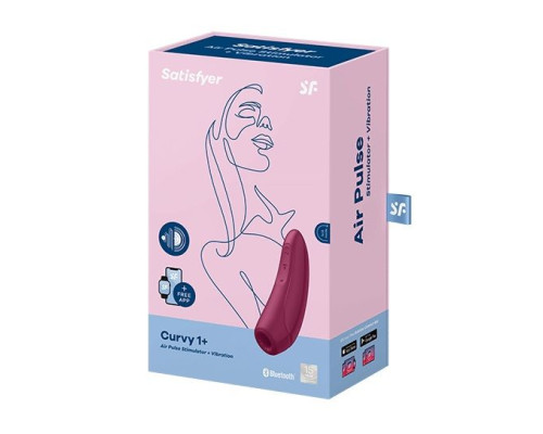 Бордовый вакуум-волновой стимулятор Satisfyer Curvy 1+