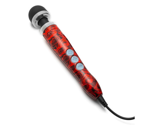 Красно-черный жезловый вибратор Doxy Die Cast 3 с розами