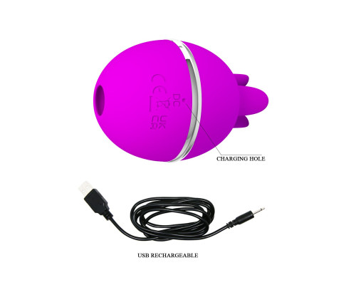 Лиловый двусторонний вибростимулятор клитора Gemini Ball