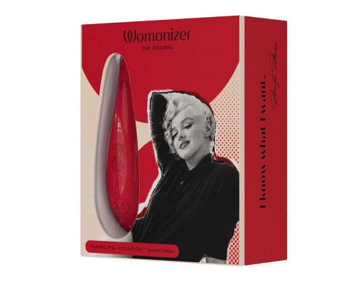 Красный бесконтактный клиторальный стимулятор Womanizer Marilyn Monroe Special Edition