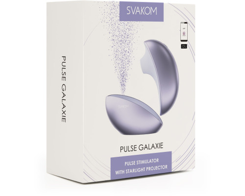 Сиреневый вакуум-волновой стимулятор Pulse Galaxie с проекцией звёздного неба