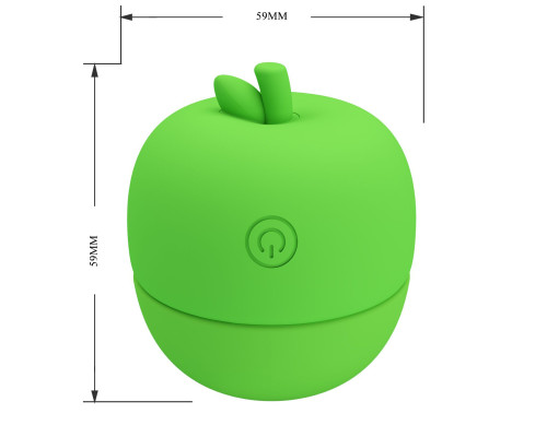 Зеленый клиторальный стимулятор в форме яблочка Apple Secret
