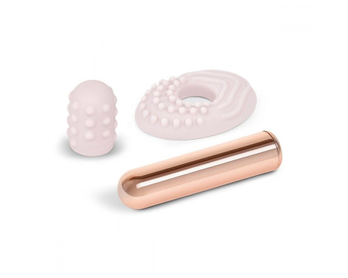 Пудровая вибропулька Le Wand Bullet с 2 нежными насадками