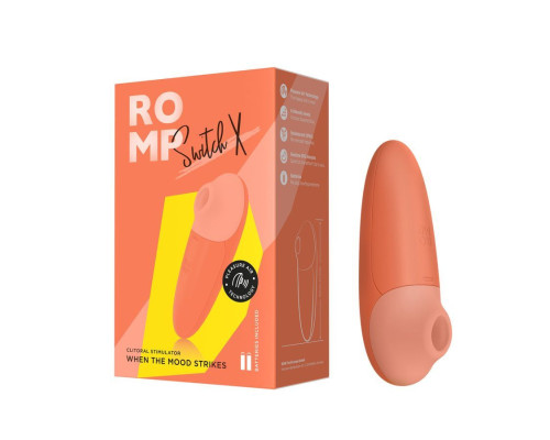 Оранжевый бесконтактный клиторальный стимулятор Romp Switch X