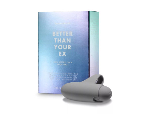 Серая вибронасадка на палец Better Than Your Ex