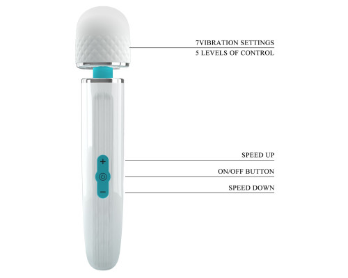 Белый wand-вибратор Azlins - 24 см.