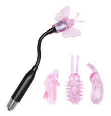 Вибратор для точечной стимуляции с 4 насадками