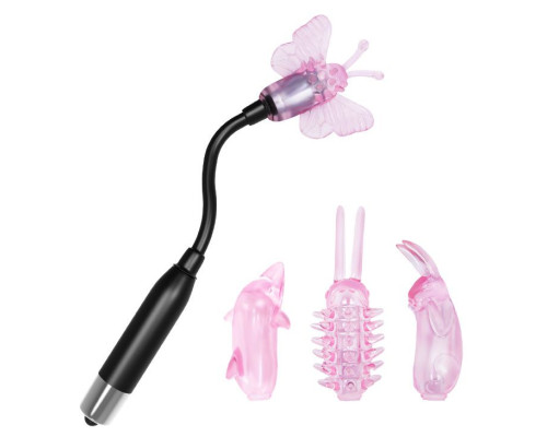 Вибратор для точечной стимуляции с 4 насадками