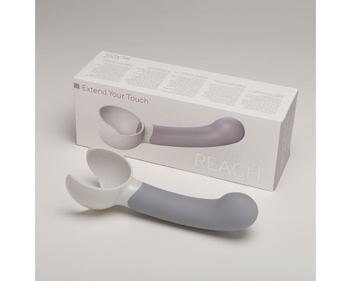 Серая насадка Reach для вибромассажёра Revel Body - 14 см.