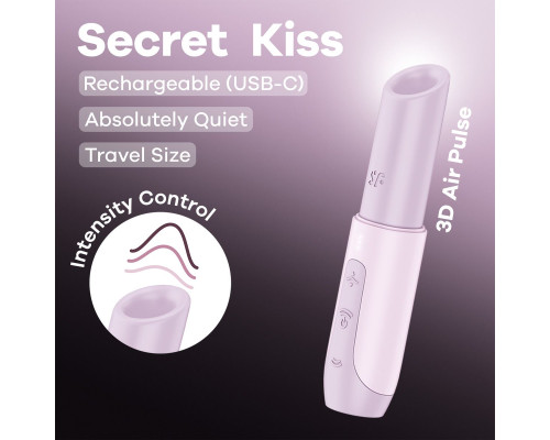 Сиреневый вакуумный стимулятор Secret Kiss