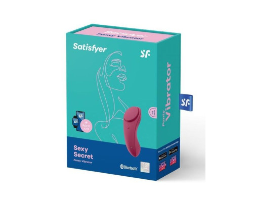 Бордовый бесшумный вибромассажер в трусики Sexy Secret