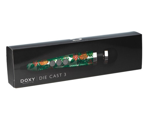 Жезловый вибратор Die Cast 3 с принтом в виде ананасов - 28 см.