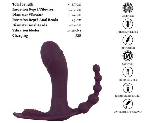 Фиолетовый вибратор для ношения в трусиках ARIVA RC Panty Vibrator