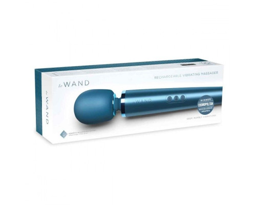 Бирюзовый перезаряжаемый жезловый вибратор Le Wand с 20 режимами