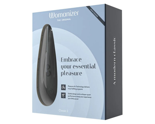 Черный бесконтактный стимулятор клитора Womanizer Classic 2