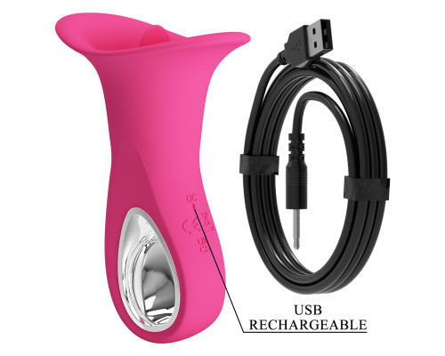 Розовый вибратор с язычком Clyde